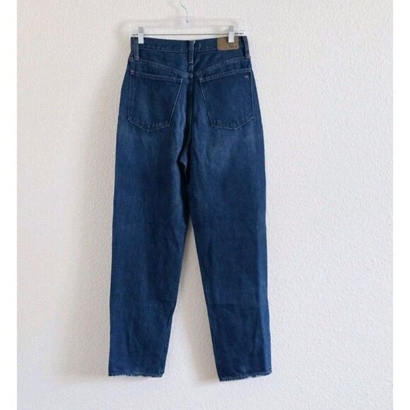 Madewell Baggy Straight Jeans Slouchy In Dark Worn Indigo Wash Size 26 - Picture 6 of 13